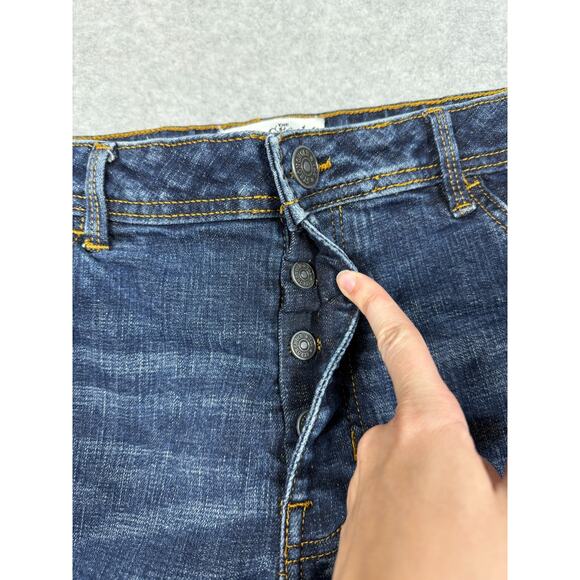 The Stronghold Mens Size 34 Relaxed Tapered Blue Denim Jeans Button Fly - Picture 6 of 9